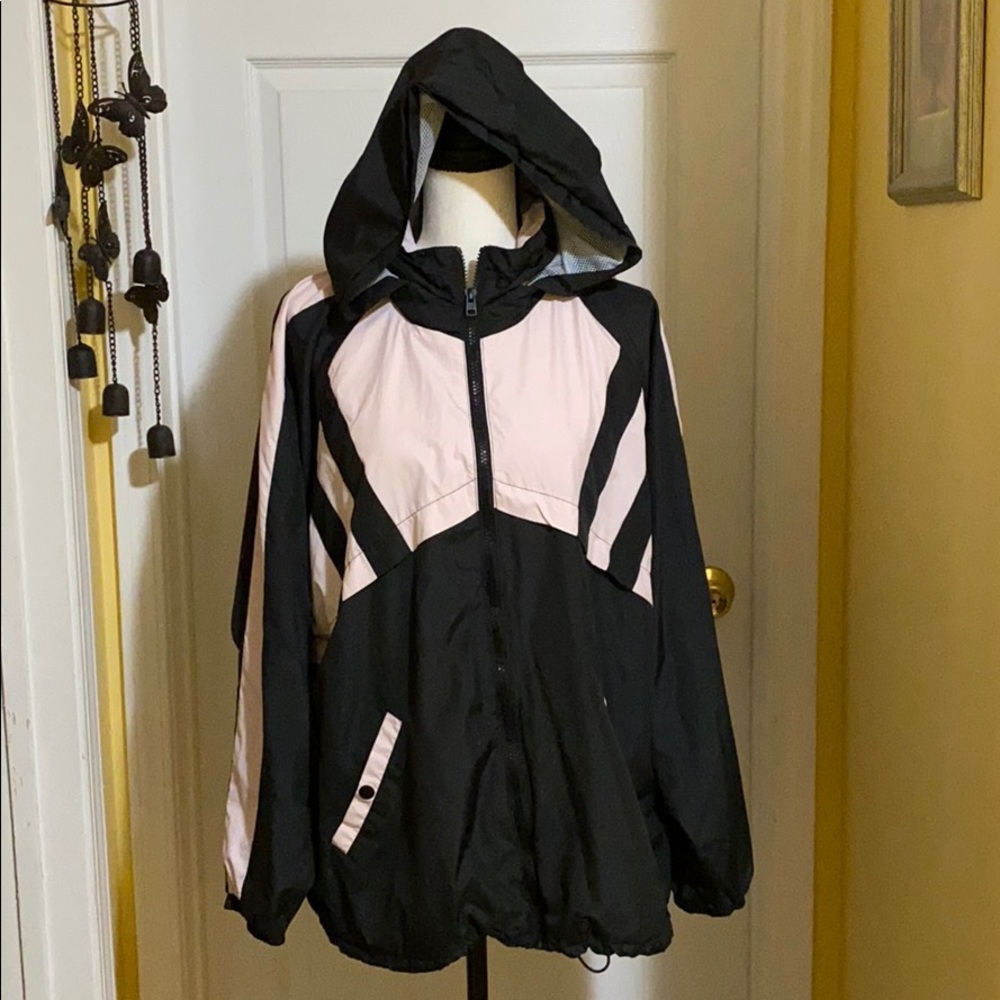 Hollister Black and Pink Sport Windbreaker